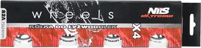 Rrota patinash Nils Extreme PU, 72mm 82A, set 4 copë, të bardha matte