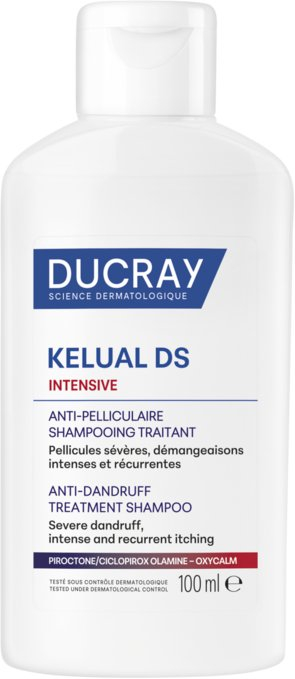 Shampo kundër zbokthit Ducray Kelual DS Intensive, trajtim intensiv, 100ml, e bardhë