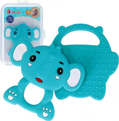 Lodër kafshimi Bam Bam Elephant Case 0/188, për bebe, silikon, shumëngjyrësh