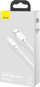 Kabllo USB Baseus USB A në micro USB, 1.5 m, 2.1 A, e bardhë