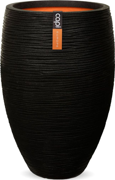 Vazo Capi Europe Vase Deluxe Rib NL, 40x60 cm, për zbukurim, e zezë