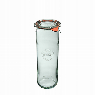 Set kavanozësh qelqi WECK Zylinder, 600 ml, me kapak edhe kapëse, transparent