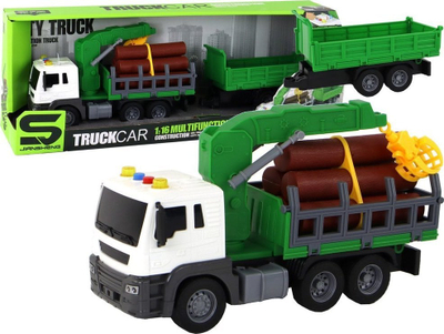 Kamion lodër Jiansheng TruckCar, vinç që lëviz, shkalla 1:16, jeshil