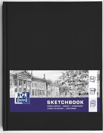 Bllok skicimi Oxford Sketchbook A4, 96 fletë, i zi