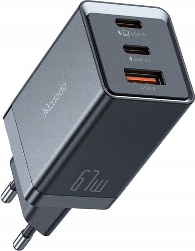 Karikues mure Mcdodo Cube CH-1541, 67W GaN, 2x USB-C 1x USB-A, i zi