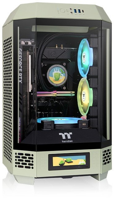 Kasa kompjuteri Thermaltake The Tower 250, mini tower MITX, xham i temperuar, jeshile Matcha