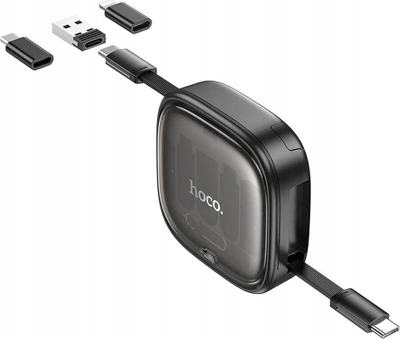 Kabllo USB C në USB C HOCO, 60W, me terheqje, e bardhë