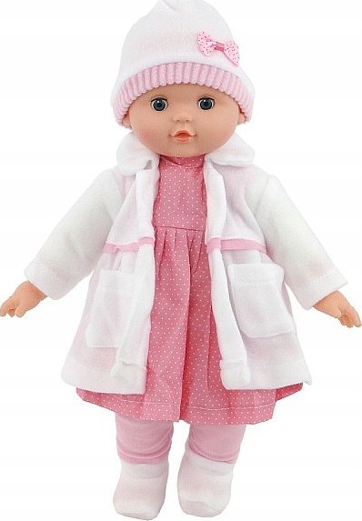 Kukull bebe Adar, 40cm, me zë që flet edhe këndon, rozë e bardhë