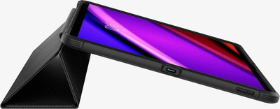 Kuti tablet Spigen Rugged Armor Pro për Samsung Galaxy Tab S9 FE Plus 12.4", mbrojtëse palos me mbajtëse S Pen, e zezë