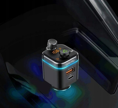 Transmetues FM për makinë Feegar Q200 Pro, Bluetooth 5.0, karikim 42W QC PD, i zi