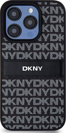 Mbulesë telefoni DKNY PU Leather Repeat Pattern, për iPhone 15 Pro Max, e zezë