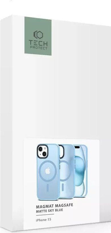 Mbështjellës telefoni Tech-Protect MagMat, për iPhone 15, MagSafe, blu mat