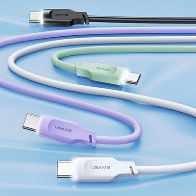 Kabllo USB Usams Lithe, USB A në USB C 1.2m, 66W, lejla