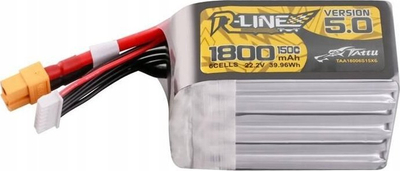 Set bateri LiPo Tattu R-Line 5.0, 1800 mAh 22.2V 6S, 150C, konektor XT