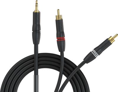 Kabllo audio Procab PRA711, jack 3.5mm në 2x RCA, 1.5m, e zezë