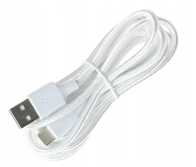 Kабел за полнење Delta Multimedia CHAR-USBAC-2M, USB A во USB C, 2 m, бел