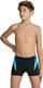 Shorce noti për djem Arena Swim Short Panel, stil boxer, rezistente ndaj klorit, të zeza me blu