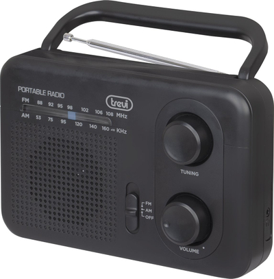 Radio portabël Trevi RA7F6400, AM FM, e zezë