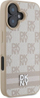 Навлака за телефон DKNY PU Leather, за iPhone 16, кариран модел со линии, розова