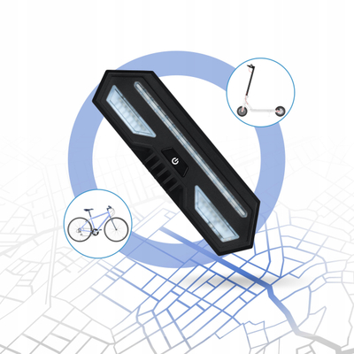 GPS следач MKING BIKESCOO, за електрични скутери и велосипеди, LED светло, далечински управувач на управувач, црн