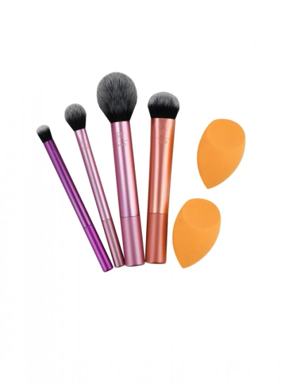 Set i brushave Real Techniques Everyday Essentials+make-up sponge Miracle Complexion, 6 copë
