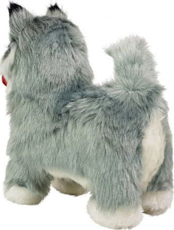 Lonër interaktive qenush Husky, pelush, me zë dhe lëvizje, gri e bardhë