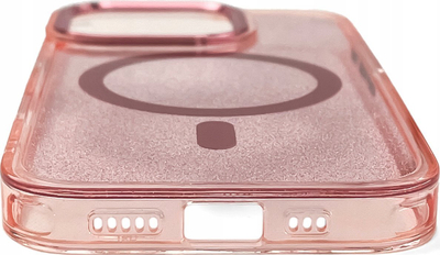 Mbulesë Glitter MagSafe për Apple iPhone 16 Pro, TPU, rozë transparente me shkëlqim