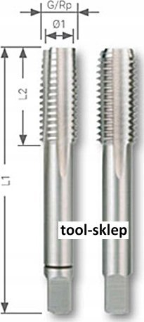 Set serumash tubash Ruko G 1/8, HSS, 2 copë, ngjyrë argjendi