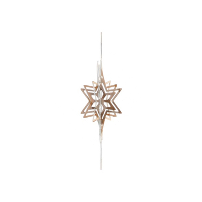 Zbukurim Krishtlindjesh borëflake metalike, 7.8x8cm, varëse, ari