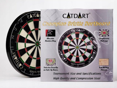 Tabelë shigjetash Catdart Champion Bristle, madhësi turneu, me fibra sisal, shumëngjyrëshe
