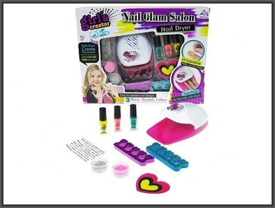 Set manikyr për kalamoj Girls Creator Nail Glam Salon, me tharëse, mbi 5 vjeç, shumëngjyrësh