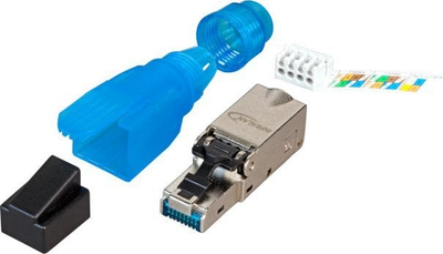 Prizë RJ45 EFB Elektronik 88035AV.1, metalike, për kabllo deri 9mm, ngjyrë aqua