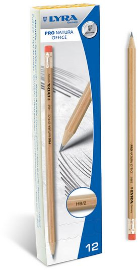 Set lapsash Lyra Pro Natura HB/2, me gomë, 12 copë