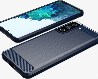 Këllëf karboni për telefon Samsung Galaxy S21 FE, fleksibël TPU, i zi