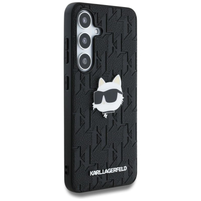 Kllëf telefoni Karl Lagerfeld Choupette për Samsung Galaxy S25, lëkurë eko, i zi