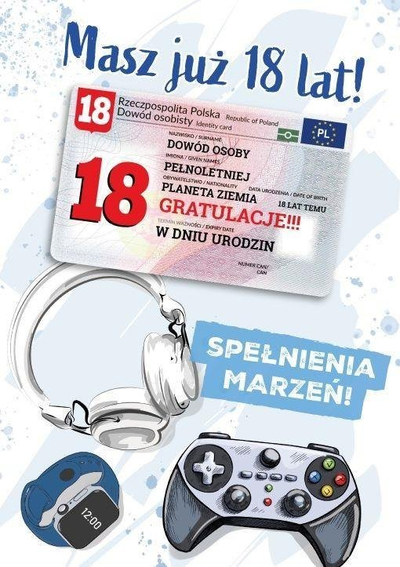 Kartë urimi Armin Style Birthday Card 18, me letër shoqëruese, për ditëlindjen 18 vjeç