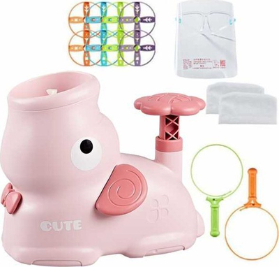 Lodër fresbi Woopie Elephant Launcher, set me disqe fluturuese, për kalamaj 3+, rozë