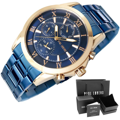 Ora dore Paul Lorens PL3844B2-6F3, meshkuj, 39mm, blu