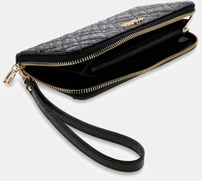 Portofol GUESS Isemay SLG Large Zip Around, për femra, i zi