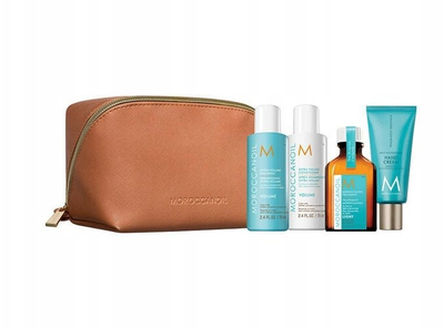 Патен сет за коса Moroccanoil Discovery Kit Extra Volume, за тенка коса, со третман со арган и крем за раце