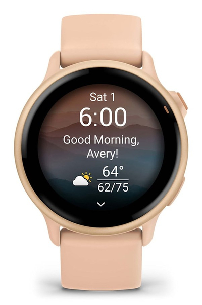 Ora inteligjente Garmin Vivoactive 6, ekran AMOLED, GPS, ngjyrë rozë e çelët