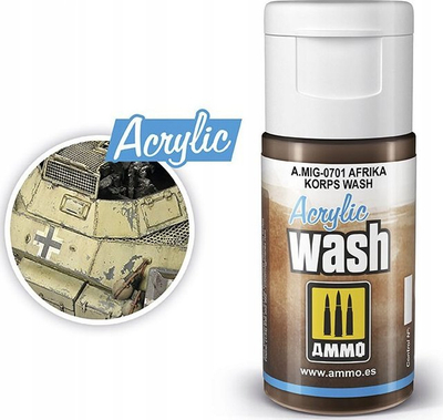 Larje akrilike Ammo Mig 0701 Africa Korps, 15 ml, ngjyrë kafe