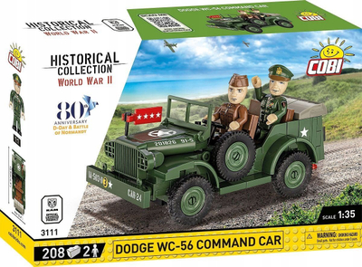 Set ndërtimi Cobi Dodge WC 56 Command Car, shkallë 1:35, edicion 80‑vjetori Normandi, shumëngjyrësh