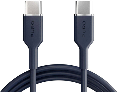 Kabllo USB C në USB C Puro ICON, 1.5m, për karikim dhe të dhëna, blu e errët