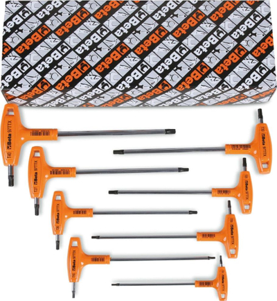 Set çelsash Torx Beta 970791, 13 copë, me dorezë T, portokalli