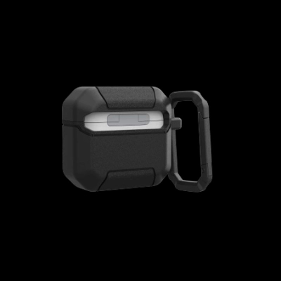 Kuti mbrojtëse Urban Armor Gear UAG Scout për AirPods 4, me karabinë, e zezë