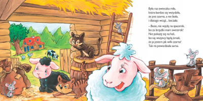 Libër për kalamaj Skrzat Shy Little Sheep Nieśmiała owieczka, me figura me ngjyra, kapak i fortë