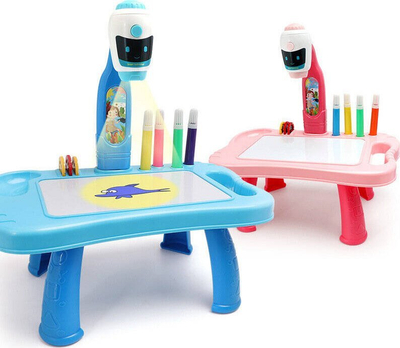 Lodër projektor vizatimi Robot Table 2n1, me set aksesorësh, për kalamaj 3+, rozë