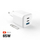 Karikues FIXED Mini GaN, 65W, 2x USB‑C 1x USB‑A, i bardhë