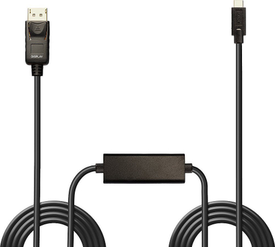 Kabllo Lindy USB Type C në DisplayPort, 10m, 4K 60Hz HDR, e zezë